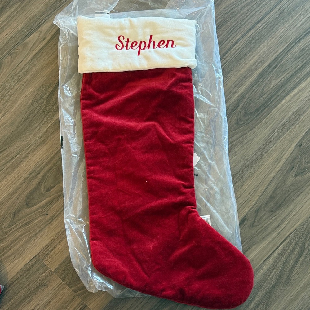 Pottery Barn Red and White Holiday Stocking